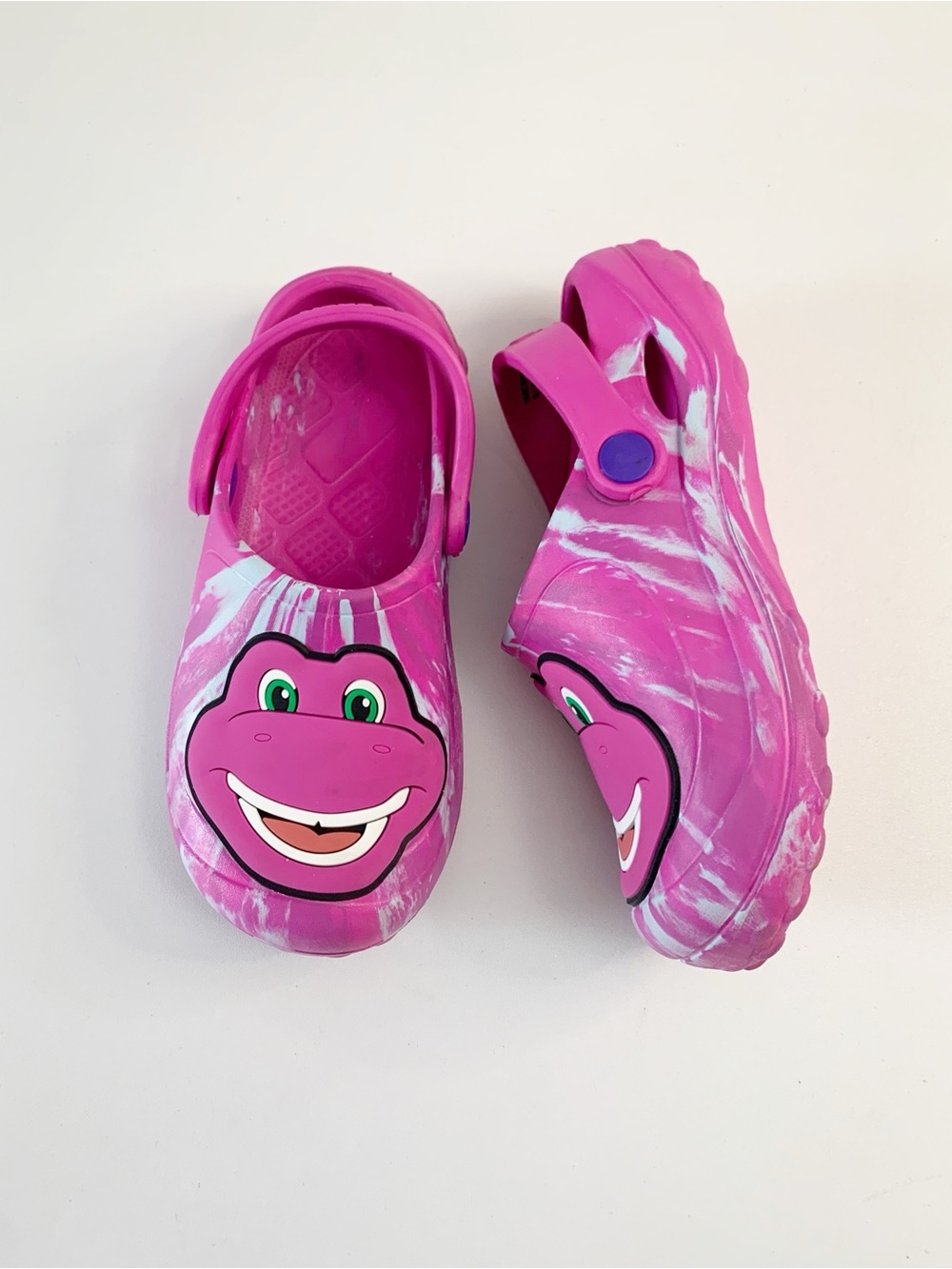 Barney the Dinosaur Slip-on Kid's Clogs ~ 11/12 kids